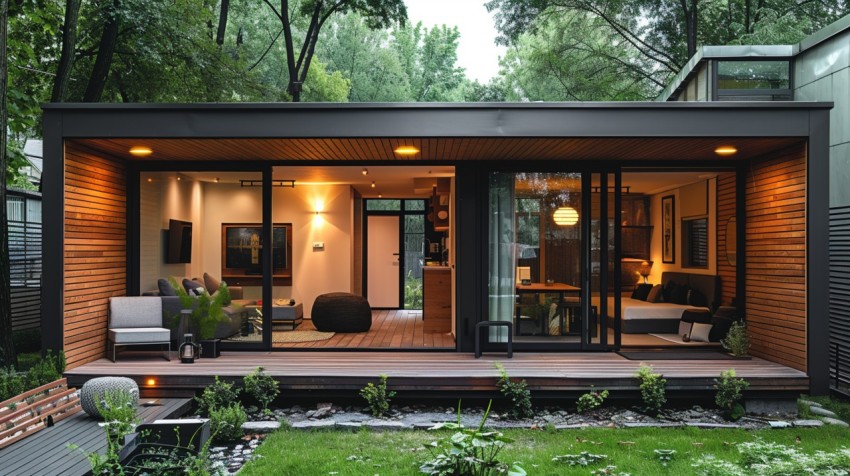 Modern Luxury Small Space Backyard Guest House Aesthetic (179)