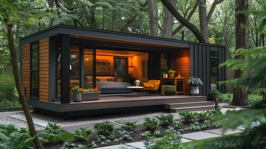 Modern Luxury Small Space Backyard Guest House Aesthetic (197)