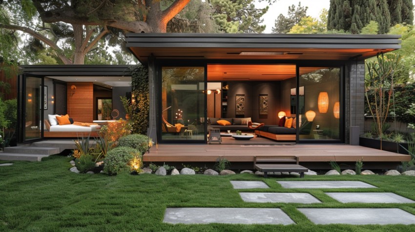 Modern Luxury Small Space Backyard Guest House Aesthetic (218)