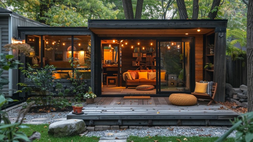 Modern Luxury Small Space Backyard Guest House Aesthetic (213)