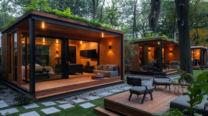 Modern Luxury Small Space Backyard Guest House Aesthetic (223)