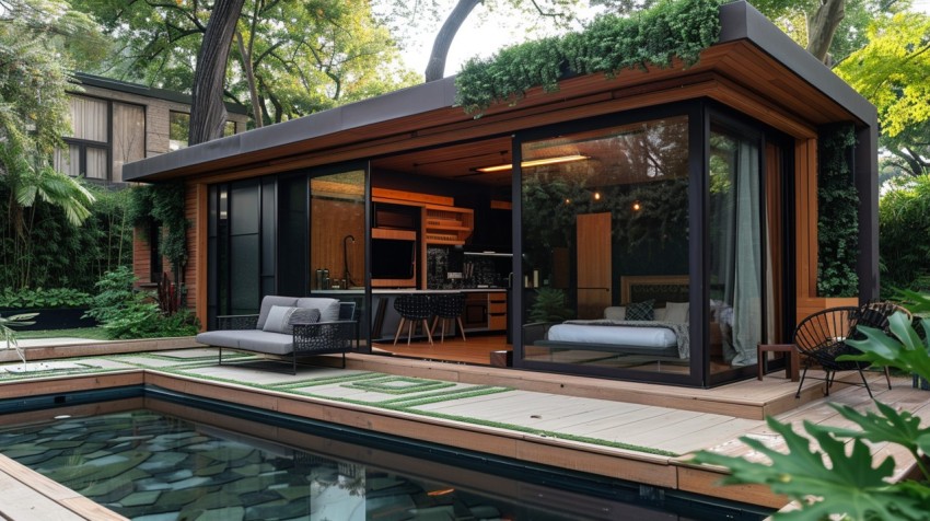 Modern Luxury Small Space Backyard Guest House Aesthetic (236)