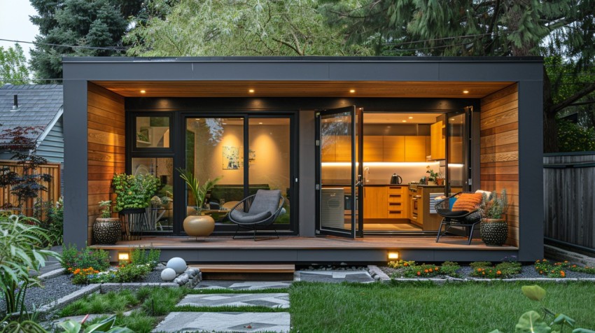 Modern Luxury Small Space Backyard Guest House Aesthetic (241)