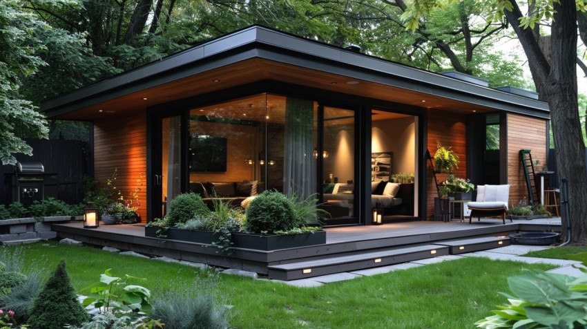 Modern Luxury Small Space Backyard Guest House Aesthetic (249)