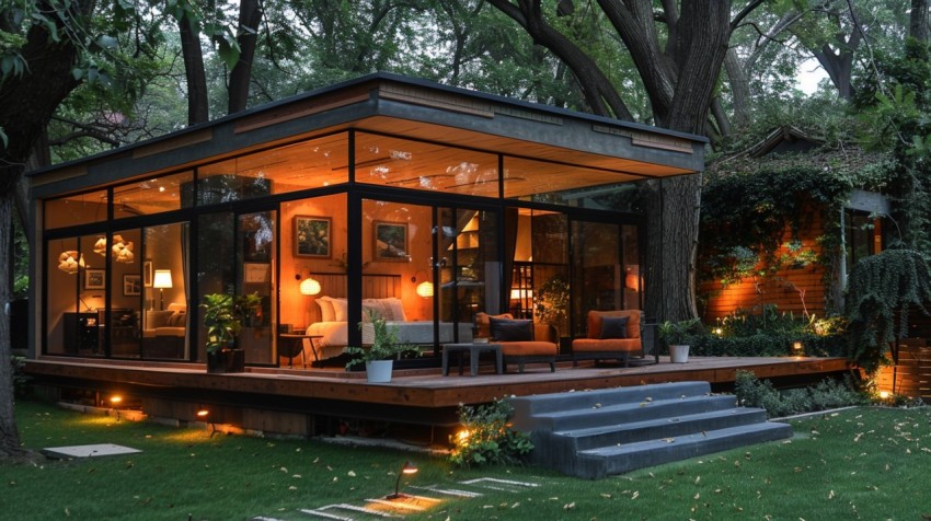 Modern Luxury Small Space Backyard Guest House Aesthetic (248)