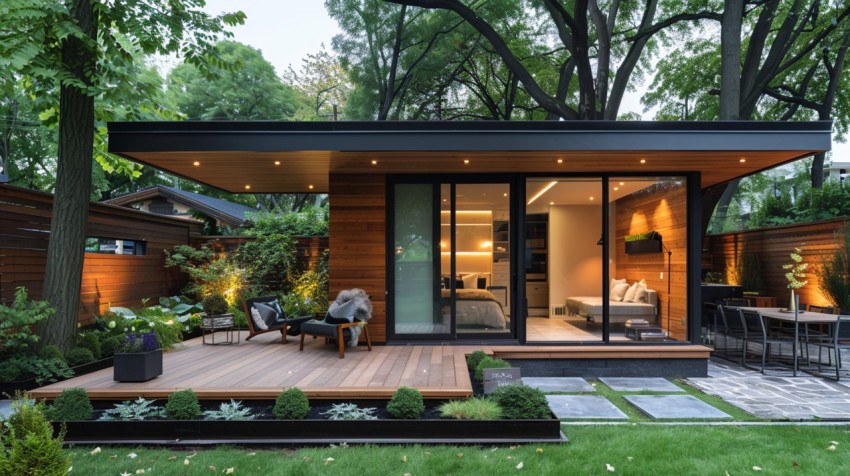 Modern Luxury Small Space Backyard Guest House Aesthetic (245)