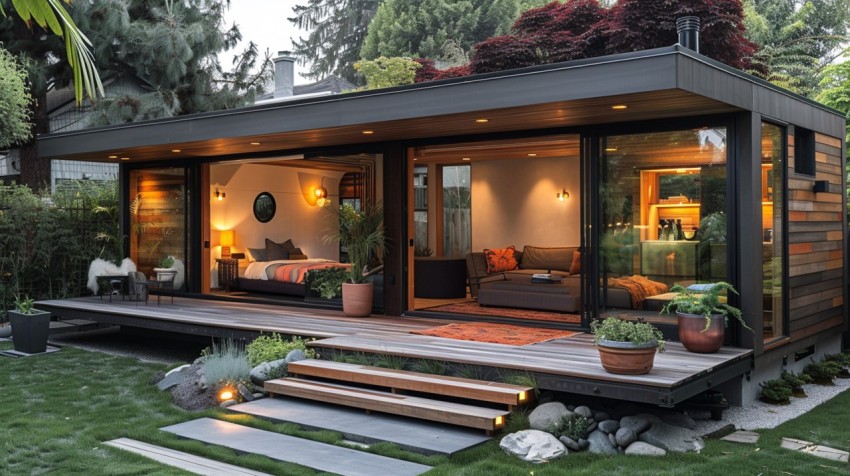 Modern Luxury Small Space Backyard Guest House Aesthetic (263)