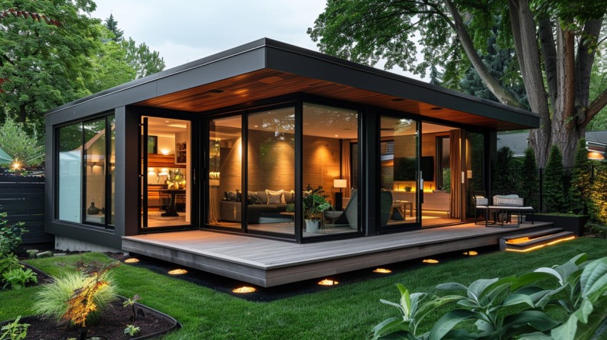 Modern Luxury Small Space Backyard Guest House Aesthetic (280)