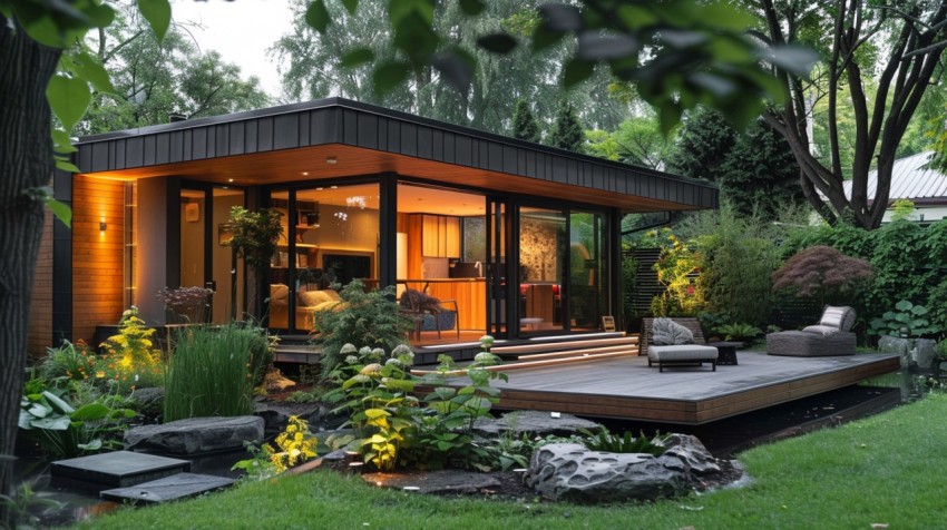 Modern Luxury Small Space Backyard Guest House Aesthetic (293)