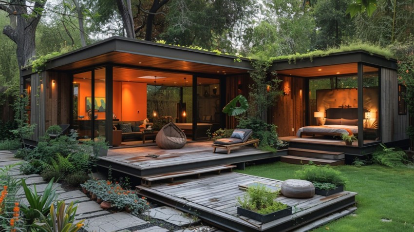 Modern Luxury Small Space Backyard Guest House Aesthetic (331)