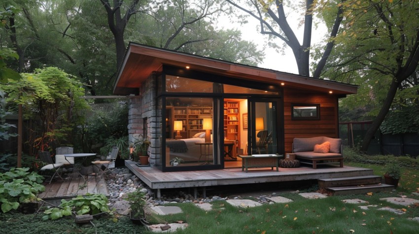 Modern Luxury Small Space Backyard Guest House Aesthetic (432)