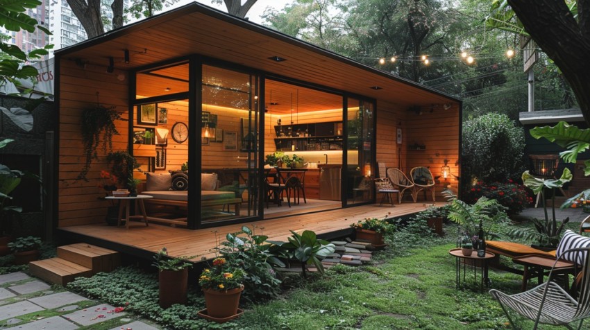 Modern Luxury Small Space Backyard Guest House Aesthetic (457)