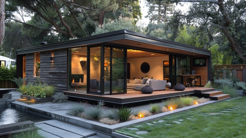 Modern Luxury Small Space Backyard Guest House Aesthetic (486)