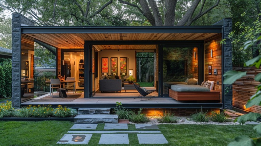 Modern Luxury Small Space Backyard Guest House Aesthetic (504)