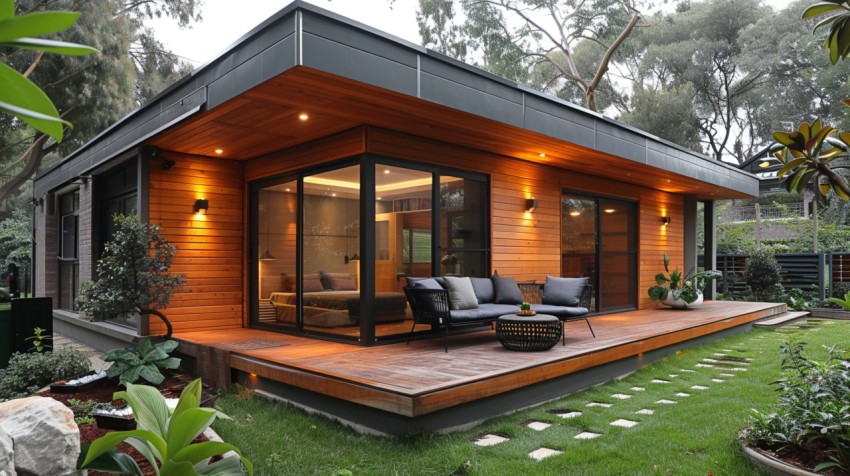 Modern Luxury Small Space Backyard Guest House Aesthetic (537)