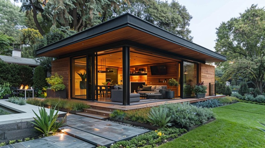 Modern Luxury Small Space Backyard Guest House Aesthetic (524)