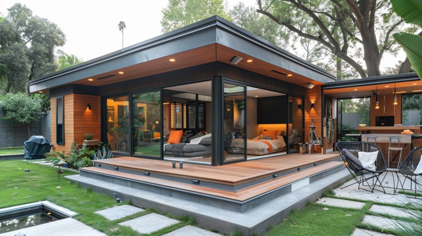 Modern Luxury Small Space Backyard Guest House Aesthetic (613)