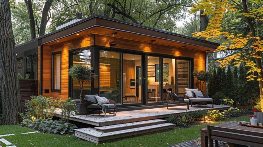 Modern Luxury Small Space Backyard Guest House Aesthetic (735)