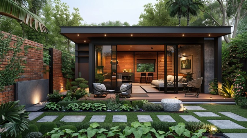 Modern Luxury Small Space Backyard Guest House Aesthetic (894)