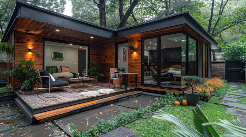 Modern Luxury Small Space Backyard Guest House Aesthetic (986)