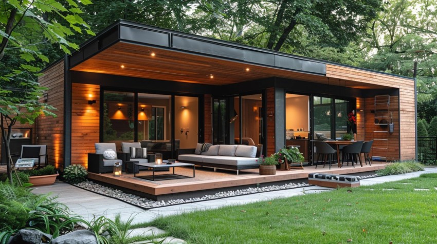 Modern Luxury Small Space Backyard Guest House Aesthetic (1108)