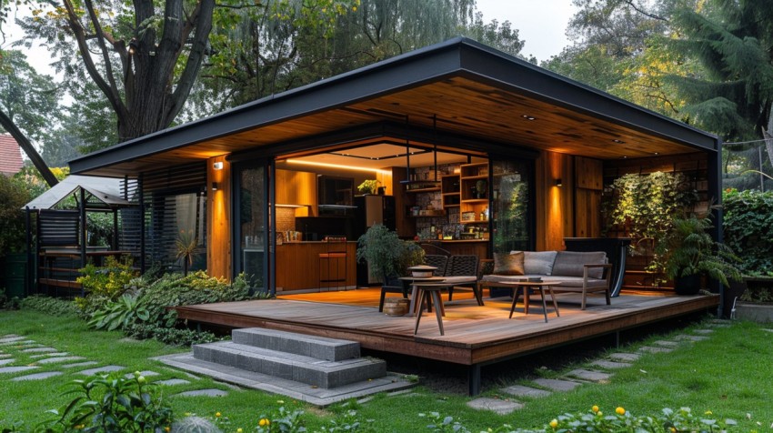 Modern Luxury Small Space Backyard Guest House Aesthetic (1207)