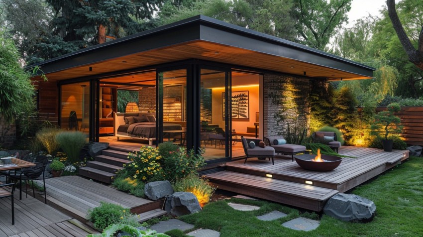 Modern Luxury Small Space Backyard Guest House Aesthetic (1278)