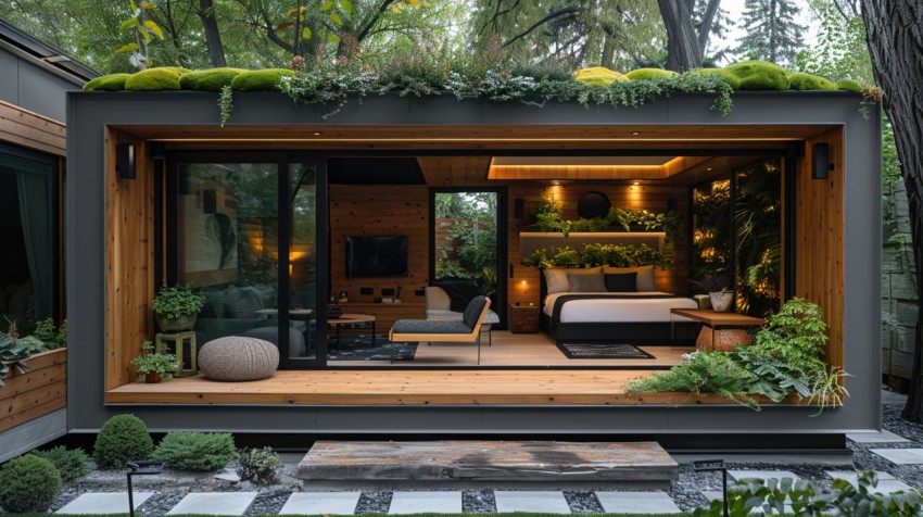 Modern Luxury Small Space Backyard Guest House Aesthetic (1495)