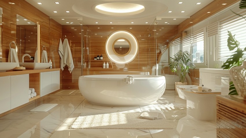 Elegant Modern Luxury Bathroom Interior Design Idea Aesthetic (112)