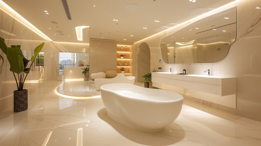 Elegant Modern Luxury Bathroom Interior Design Idea Aesthetic (199)