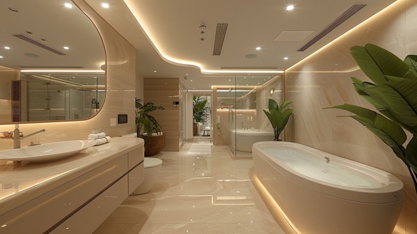 Elegant Modern Luxury Bathroom Interior Design Idea Aesthetic (191)