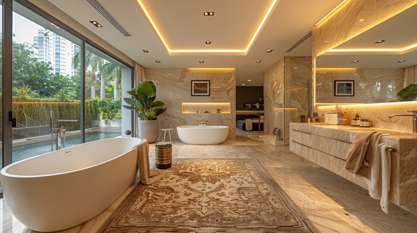 Elegant Modern Luxury Bathroom Interior Design Idea Aesthetic (325)