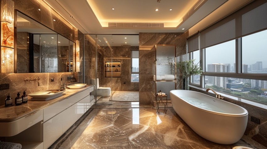 Elegant Modern Luxury Bathroom Interior Design Idea Aesthetic (369)