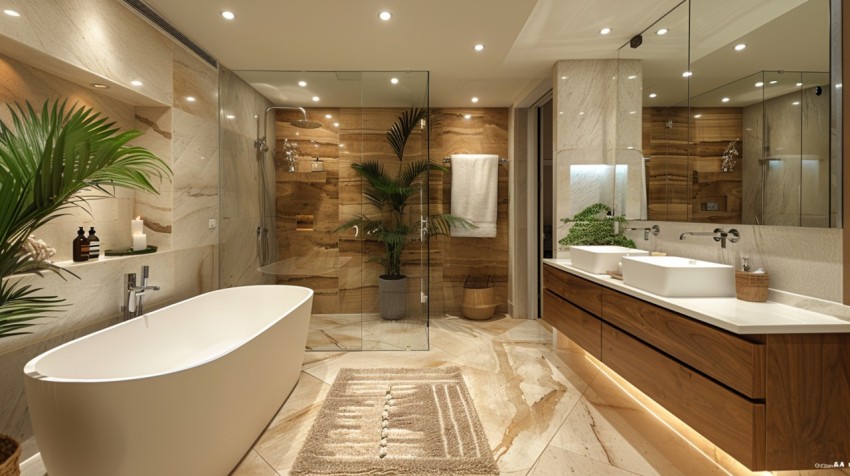 Elegant Modern Luxury Bathroom Interior Design Idea Aesthetic (467)