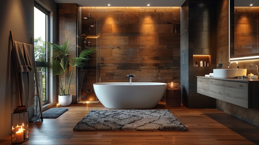 Elegant Modern Luxury Bathroom Interior Design Idea Aesthetic (470)