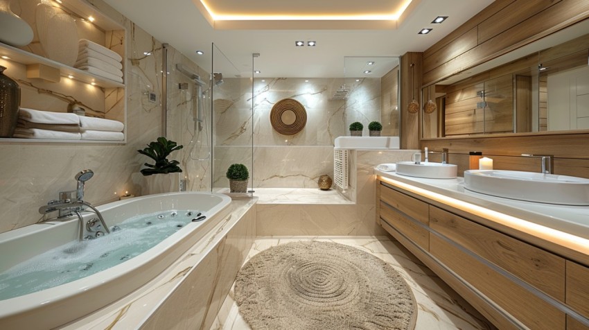 Elegant Modern Luxury Bathroom Interior Design Idea Aesthetic (629)