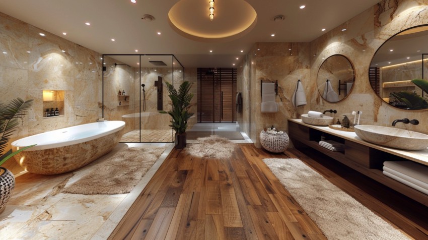 Elegant Modern Luxury Bathroom Interior Design Idea Aesthetic (822)