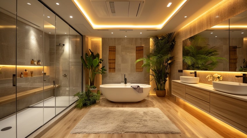 Elegant Modern Luxury Bathroom Interior Design Idea Aesthetic (855)