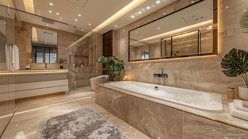 Elegant Modern Luxury Bathroom Interior Design Idea Aesthetic (911)