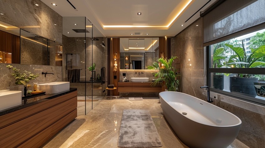 Elegant Modern Luxury Bathroom Interior Design Idea Aesthetic (932)