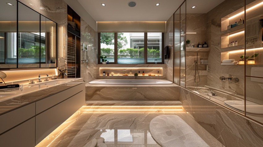 Elegant Modern Luxury Bathroom Interior Design Idea Aesthetic (929)