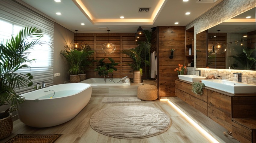 Elegant Modern Luxury Bathroom Interior Design Idea Aesthetic (1281)