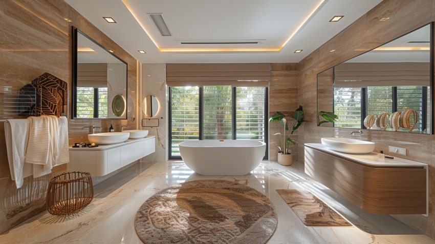 Elegant Modern Luxury Bathroom Interior Design Idea Aesthetic (1356)