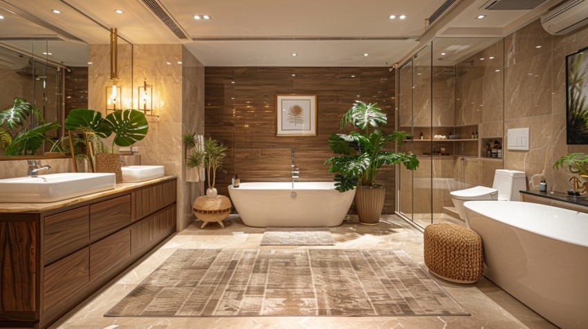 Elegant Modern Luxury Bathroom Interior Design Idea Aesthetic (1435)