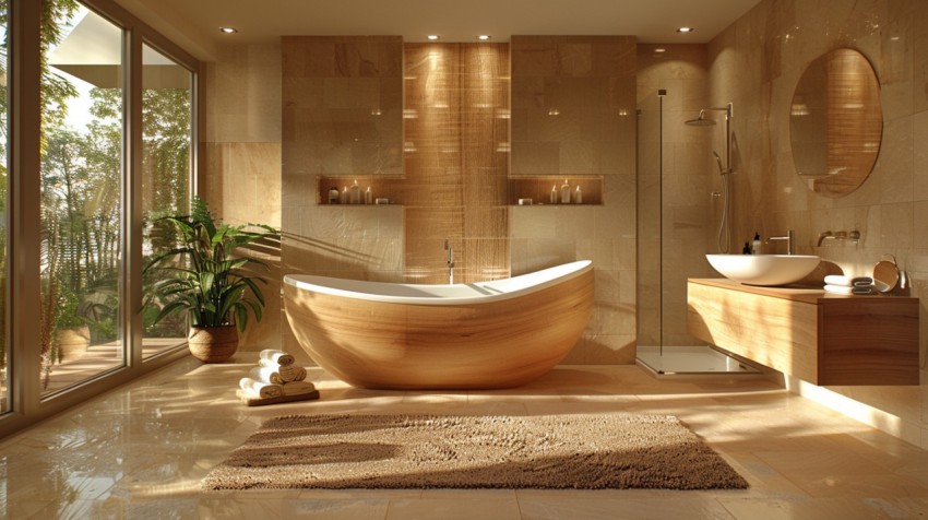 Elegant Modern Luxury Bathroom Interior Design Idea Aesthetic (1423)