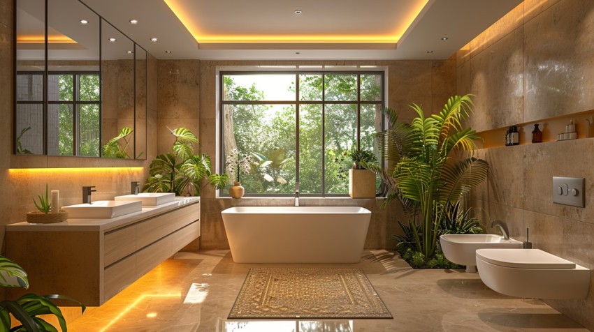 Elegant Modern Luxury Bathroom Interior Design Idea Aesthetic (1520)