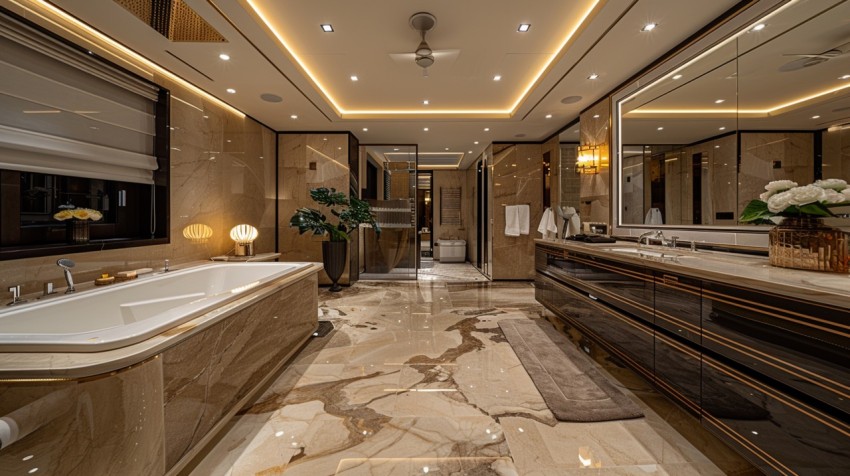 Elegant Modern Luxury Bathroom Interior Design Idea Aesthetic (1791)