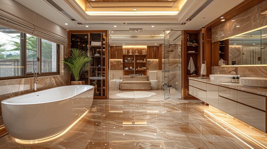 Elegant Modern Luxury Bathroom Interior Design Idea Aesthetic (1798)