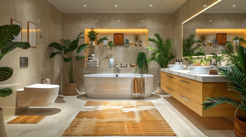 Elegant Modern Luxury Bathroom Interior Design Idea Aesthetic (1824)