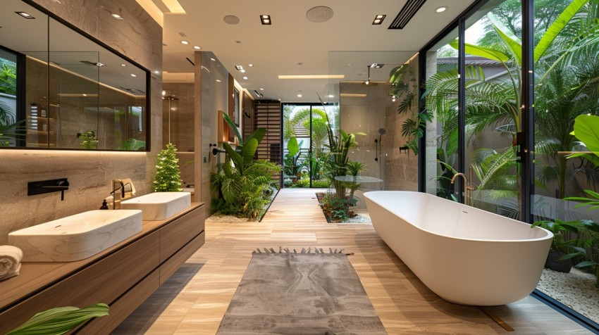 Elegant Modern Luxury Bathroom Interior Design Idea Aesthetic (2114)